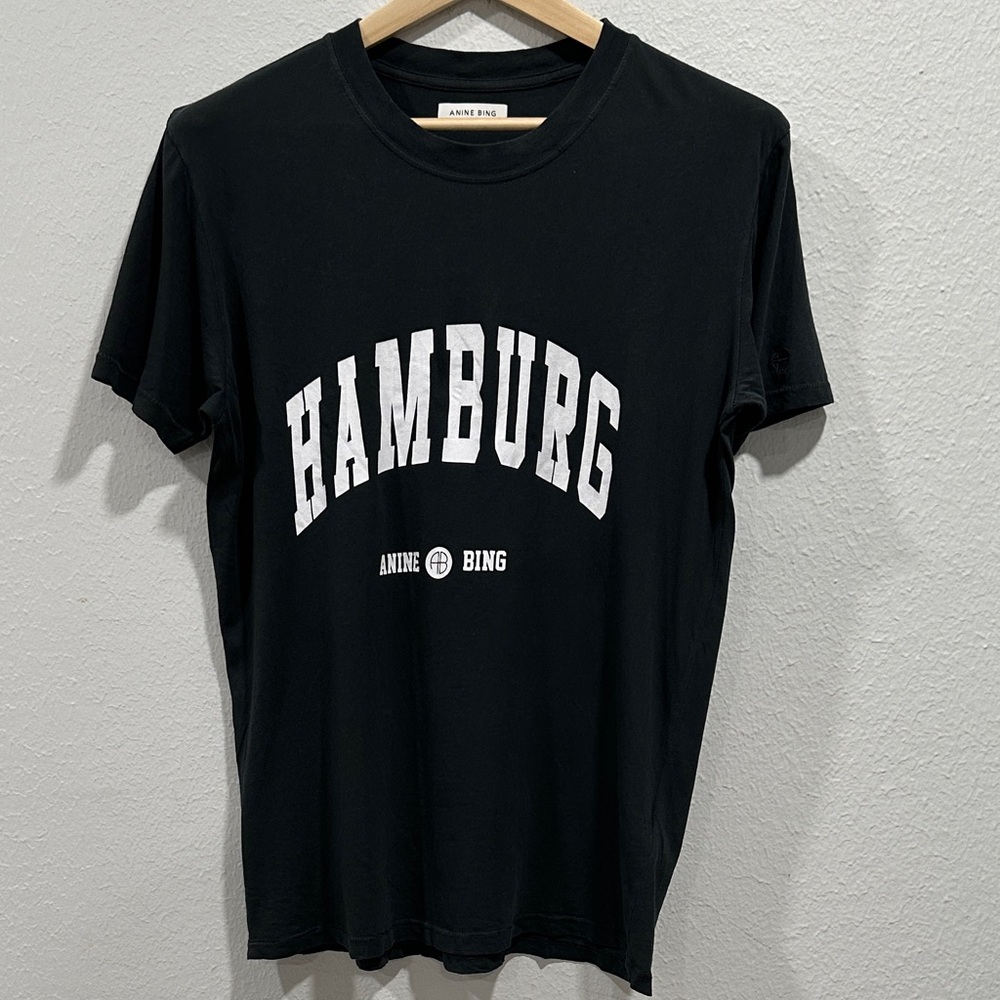 Anine Bing Dark Navy “Hamburg” Graphic Tee